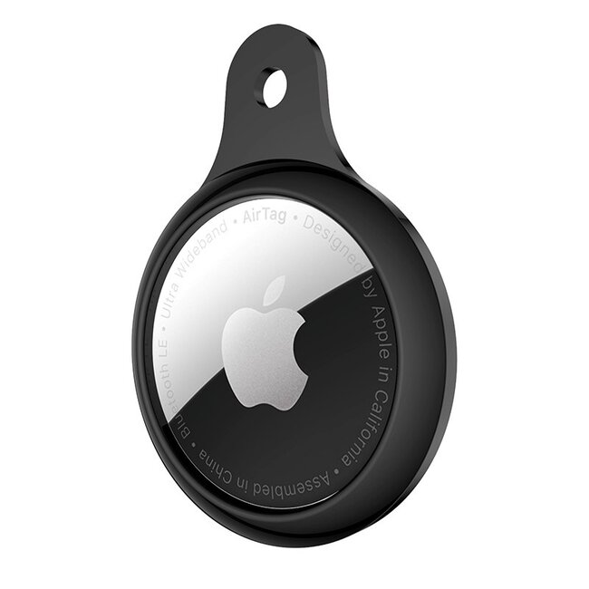 Apple Airtag-sleutelhanger - AirTag Bescherm Hoesje - Siliconen AirTag Apple Case - Zwart