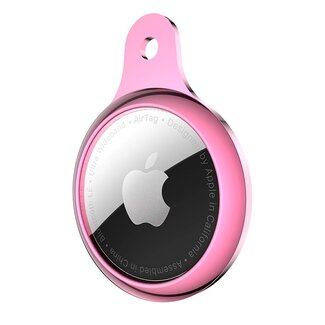 Case2go Apple Airtag-sleutelhanger - AirTag Bescherm Hoesje - Siliconen AirTag Apple Case - Roze