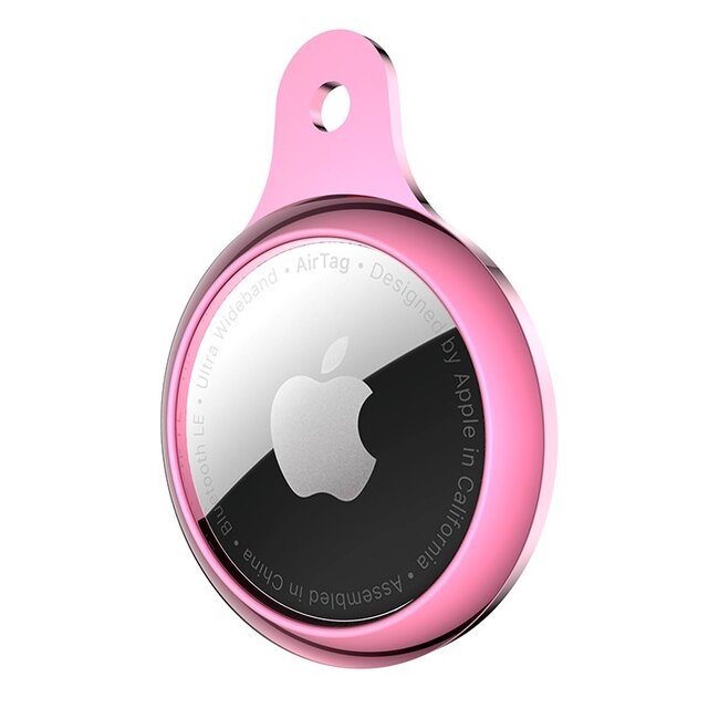 Apple Airtag-sleutelhanger - AirTag Bescherm Hoesje - Siliconen AirTag Apple Case - Roze