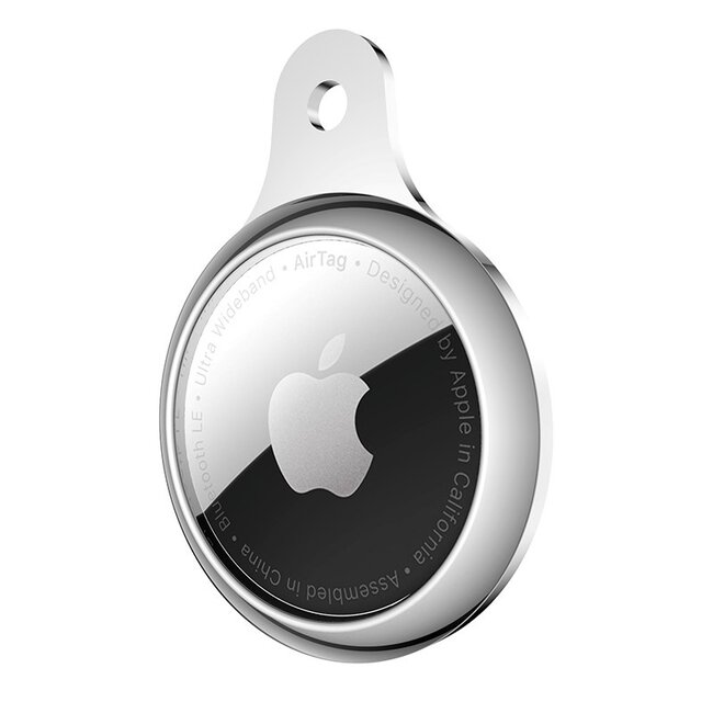 Apple Airtag-sleutelhanger - AirTag Bescherm Hoesje - Siliconen AirTag Apple Case - Zilver