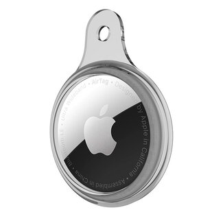 Case2go Apple Airtag-sleutelhanger - AirTag Bescherm Hoesje - Siliconen AirTag Apple Case - Transparant