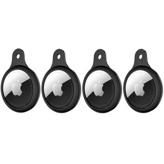 Case2go 4-Pack Apple Airtag-sleutelhanger - AirTag Bescherm Hoesje - Siliconen AirTag Apple Case - Zwart