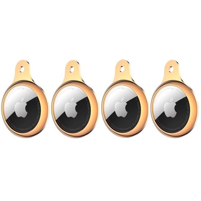 4-Pack Apple Airtag-sleutelhanger - AirTag Bescherm Hoesje - Siliconen AirTag Apple Case - Rosé Goud