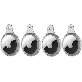 Case2go 4-Pack Apple Airtag-sleutelhanger - AirTag Bescherm Hoesje - Siliconen AirTag Apple Case - Transparant