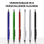 6 Stuks - Touch Pen - 2 in 1 Stylus Pen voor smartphone en tablet - Metaal - Blauw