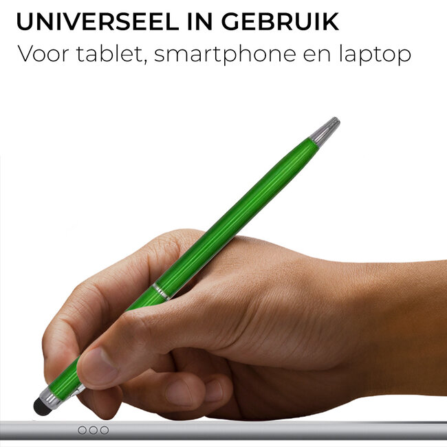 3 Stuks - Touch Pen - 2 in 1 Stylus Pen voor smartphone en tablet - Metaal - Groen