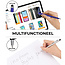 6 Stuks - Touch Pen - 2 in 1 Stylus Pen voor smartphone en tablet - Metaal - Wit