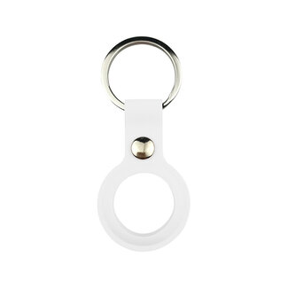 Case2go Apple Airtag-sleutelhanger - Siliconen AirTag Hoesje - AirTag Apple Case - Met Keychain - Wit