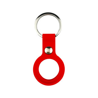 Case2go Apple Airtag-sleutelhanger - Siliconen AirTag Hoesje - AirTag Apple Case - Met Keychain - Rood