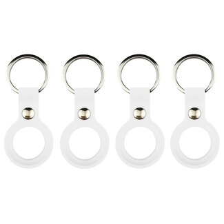 Case2go 4-Pack Apple Airtag-sleutelhanger - Siliconen AirTag Hoesje - AirTag Apple Case - Met Keychain - Wit