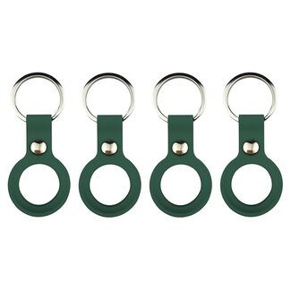 Case2go 4-Pack Apple Airtag-sleutelhanger - Siliconen AirTag Hoesje - AirTag Apple Case - Met Keychain - Groen