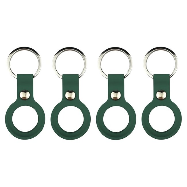 4-Pack Apple Airtag-sleutelhanger - Siliconen AirTag Hoesje - AirTag Apple Case - Met Keychain - Groen
