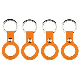 Case2go 4-Pack Apple Airtag-sleutelhanger - Siliconen AirTag Hoesje - AirTag Apple Case - Met Keychain - Oranje