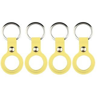 Case2go 4-Pack Apple Airtag-sleutelhanger - Siliconen AirTag Hoesje - AirTag Apple Case - Met Keychain - Geel