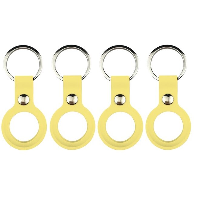 4-Pack Apple Airtag-sleutelhanger - Siliconen AirTag Hoesje - AirTag Apple Case - Met Keychain - Geel