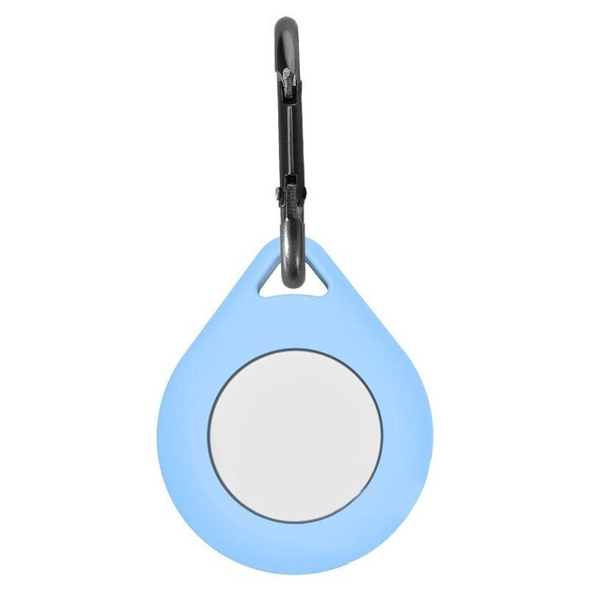 AirTag-Sleutelhanger - Siliconen Apple AirTag Hoesje met Karabijnhaak - Licht Blauw