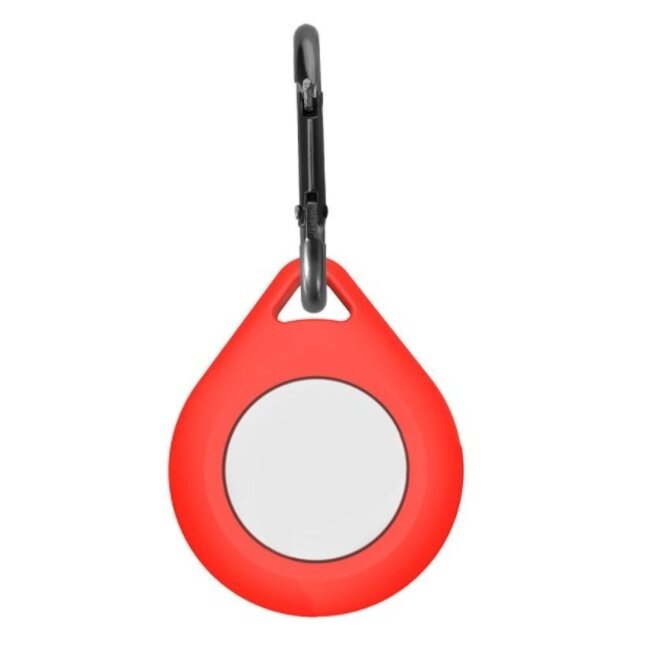 AirTag-Sleutelhanger - Siliconen Apple AirTag Hoesje met Karabijnhaak - Rood