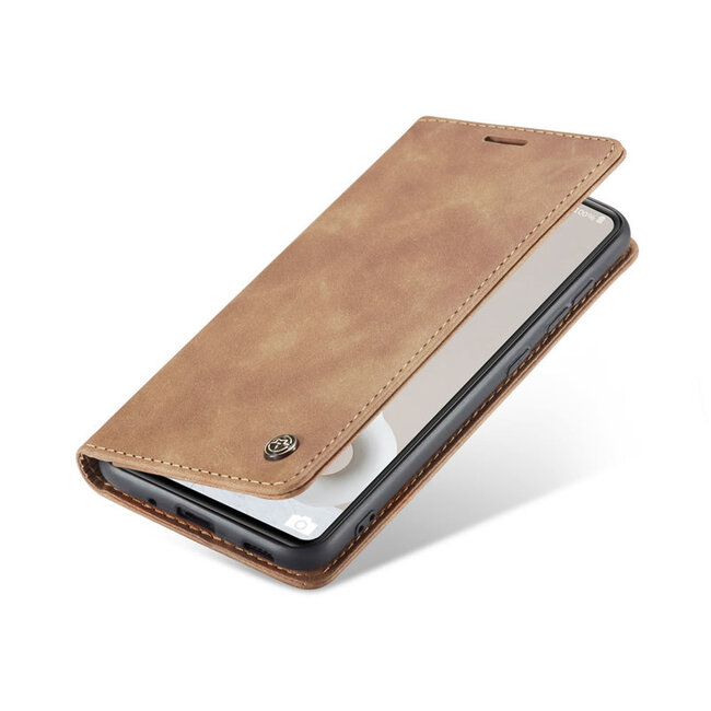 CaseMe - Samsung Galaxy S20 FE Hoesje - Wallet Book Case - Magneetsluiting - Licht Bruin