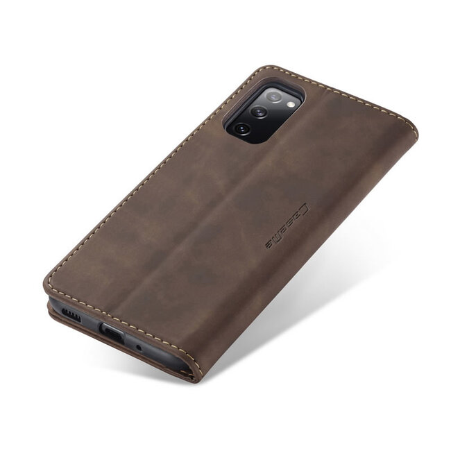 CaseMe - Samsung Galaxy S20 FE Hoesje - Wallet Book Case - Magneetsluiting - Donker Bruin