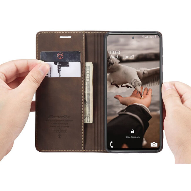 CaseMe - Samsung Galaxy S20 FE Hoesje - Wallet Book Case - Magneetsluiting - Donker Bruin