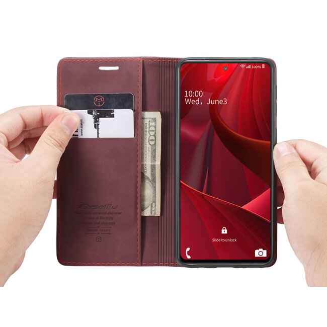 CaseMe - Samsung Galaxy S20 FE Hoesje - Wallet Book Case - Magneetsluiting - Rood