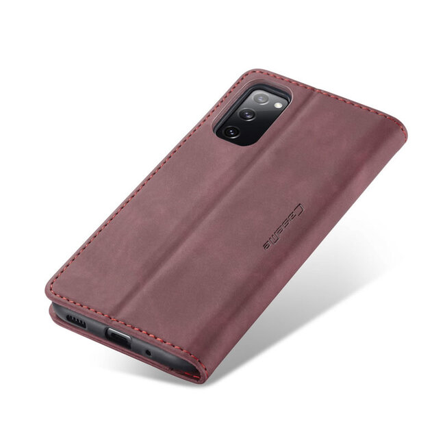 CaseMe - Samsung Galaxy S20 FE Hoesje - Wallet Book Case - Magneetsluiting - Rood