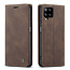 CaseMe - Samsung Galaxy A12 Hoesje - Wallet Book Case - Magneetsluiting - Donker Bruin