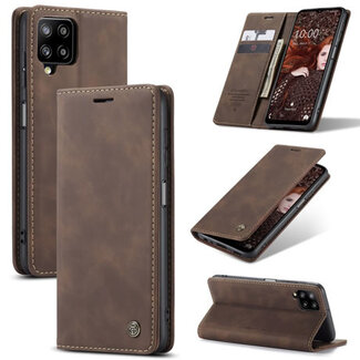 CaseMe CaseMe - Samsung Galaxy A12 Hoesje - Wallet Book Case - Magneetsluiting - Donker Bruin