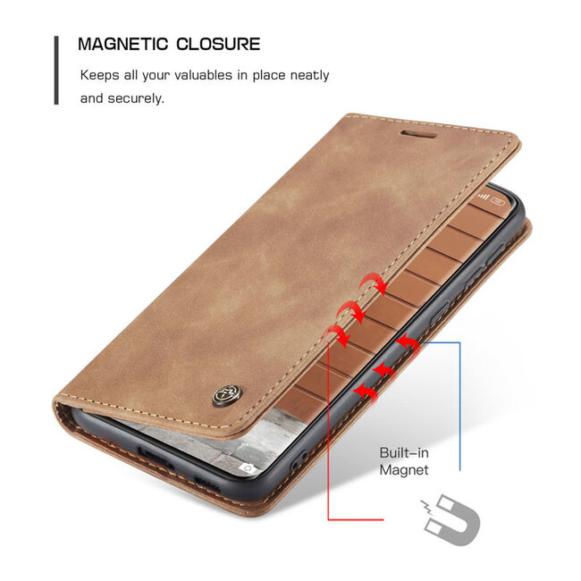 CaseMe - Xiaomi Mi 11 Hoesje - Wallet Book Case - Magneetsluiting - Licht Bruin