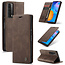 CaseMe CaseMe - Huawei P Smart 2021 Hoesje - Wallet Book Case - Magneetsluiting - Donker Bruin