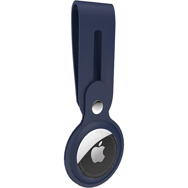 AirTag Siliconen Sleutelhanger - Apple AirTag Hanger - AirTag Hoesje - Donker Blauw