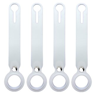 Case2go 4-Pack AirTag Siliconen Sleutelhanger - Apple AirTag Hanger - AirTag Hoesje - Wit