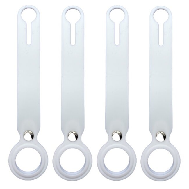 4-Pack AirTag Siliconen Sleutelhanger - Apple AirTag Hanger - AirTag Hoesje - Wit