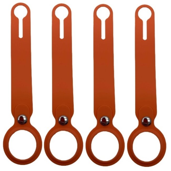 4-Pack AirTag Siliconen Sleutelhanger - Apple AirTag Hanger - AirTag Hoesje - Oranje