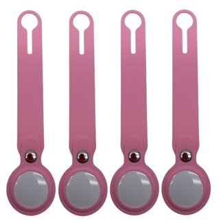 Case2go 4-Pack AirTag Siliconen Sleutelhanger - Apple AirTag Hanger - AirTag Hoesje - Roze