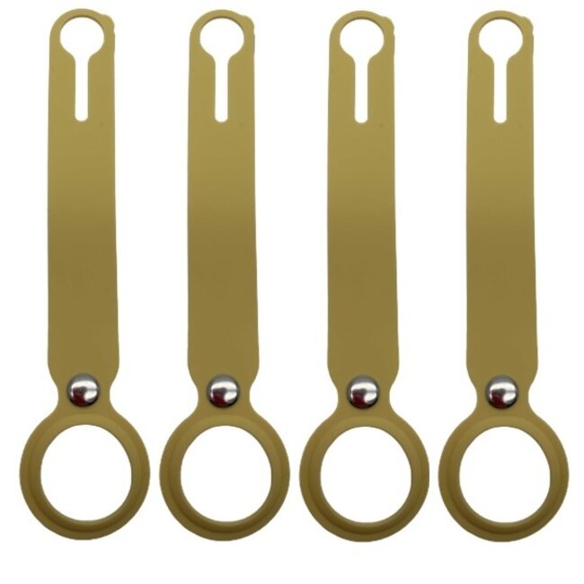 4-Pack AirTag Siliconen Sleutelhanger - Apple AirTag Hanger - AirTag Hoesje - Geel
