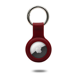 Case2go Apple Airtag-sleutelhanger - Siliconen AirTag Hoesje - AirTag hanger - Donker Rood