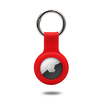 Case2go Apple Airtag-sleutelhanger - Siliconen AirTag Hoesje - AirTag hanger - Rood