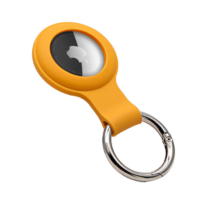 4-Pack Apple Airtag-sleutelhanger - Siliconen AirTag Hoesje - AirTag hanger - Geel