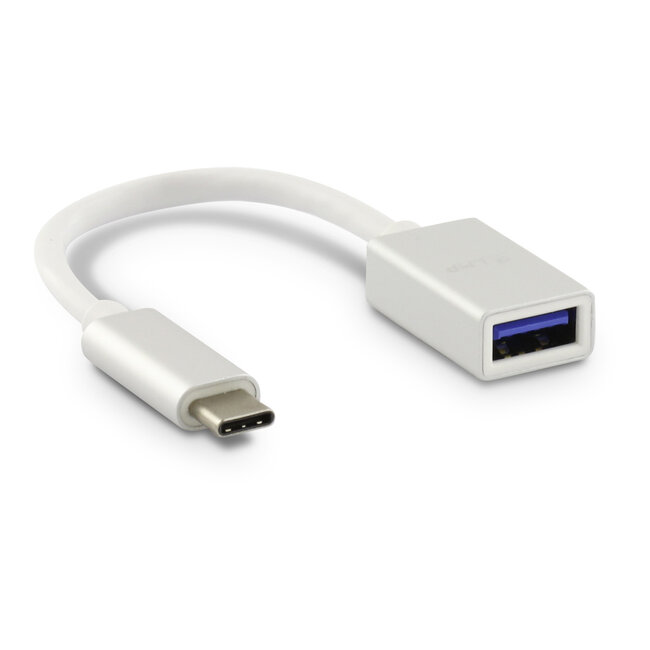 LMP - USB Type-C naar USB-A Female kabel - Tot 5 Gbps - 15 cm - Zilver