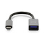 LMP - USB Type-C naar USB-A Female kabel - Tot 5 Gbps - 15 cm - Donker Grijs