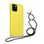 Hoesje Met Koord voor Apple iPhone 12 Mini - TPU Case - Siliconen Back Cover - Geel