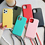 Hoesje Met Koord voor Apple iPhone 12 / 12 Pro - TPU Case - Siliconen Back Cover - Zwart