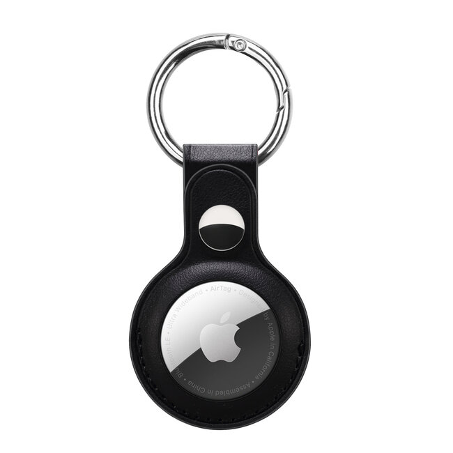 Apple Airtag-sleutelhanger - PU Leren AirTag Hanger - AirTag Apple Hoesje - Zwart