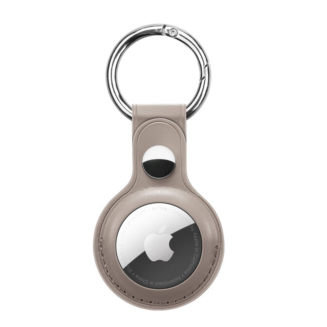 Apple Airtag-sleutelhanger - PU Leren AirTag Hanger - AirTag Apple Hoesje - Grijs