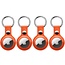 Case2go 4-Pack Apple Airtag-sleutelhanger - PU Leren AirTag Hanger - AirTag Apple Hoesje - Oranje