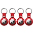 4-Pack Apple Airtag-sleutelhanger - PU Leren AirTag Hanger - AirTag Apple Hoesje - Rood