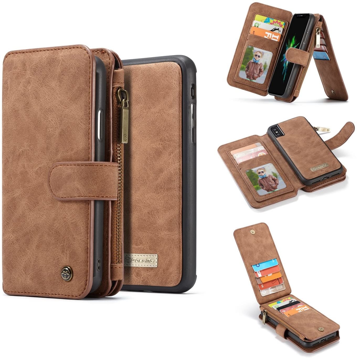 CaseMe - Huawei P40 Pro Plus hoesje - 2 in 1 Wallet Book Case - Bruin afbeelding