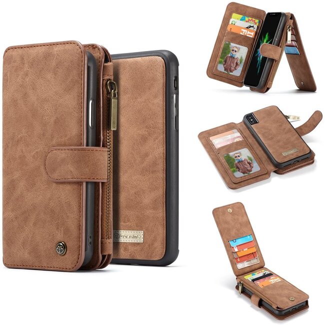 CaseMe - Huawei P40 hoesje - 2 in 1 Wallet Book Case - Bruin