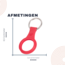 Apple Airtag-sleutelhanger - Siliconen AirTag Hanger met Leren Print - AirTag Apple Hoesje - Rood